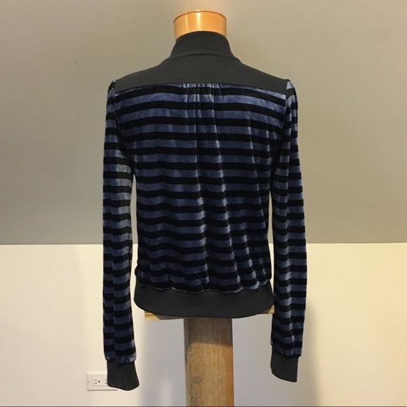 Marc Jacobs Striped Velvet Bomber Jacket - Picture 3 of 8
